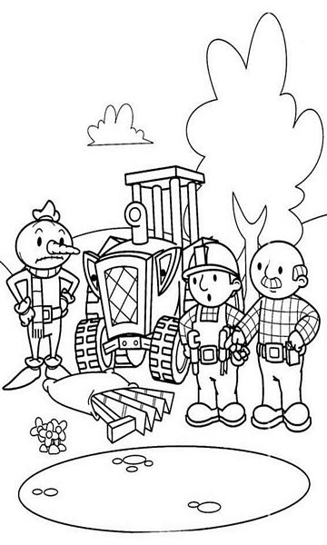 kolorowanka Bob Budowniczy malowanka do wydruku z bajki dla dzieci, do pokolorowania kredkami, obrazek nr 39
